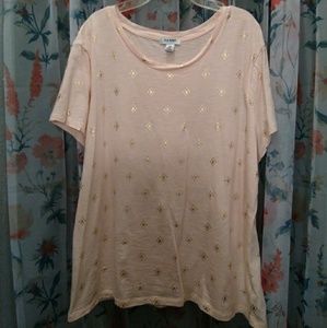 Old Navy Pink and Gold Patterned Shirt